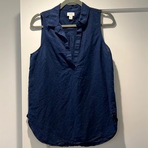 J.Crew Navy Linen Sleeveless Top